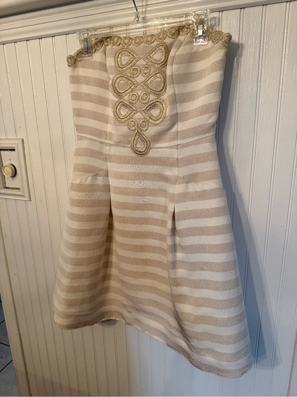 Lilly Pulitzer Blossom Gold and Cream Mini Dress Size 6